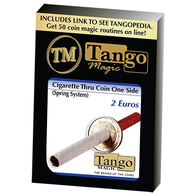 Cigarette Through (2 Euros, One Sided) E0012 by Tango - Trick
