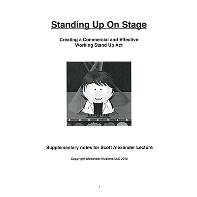 Standing Up On Stage(Creating a Commercial and Effective Stand Up Act) by Scott Alexander - Book