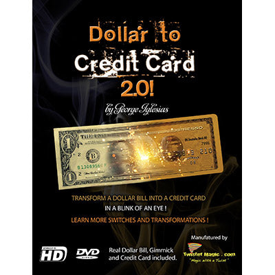 Dollar to Credit Card 2.0 (with DVD) by Twister Magic - Trick