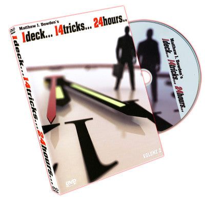 1 Deck 14 Tricks 24 Hours Volume 2 by Matthew J. Dowden & RSVP - DVD - Boardwalk Magic