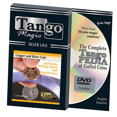 Tango Silver Line Copper and Silver Walking Liberty/English Penny (w/DVD) (D0120) by Tango - Trick