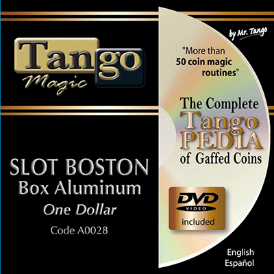 Slot Boston Coin Box (Aluminum w/DVD)(A0028) One Dollar by Tango Magic - Tricks