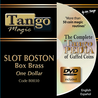 Slot Boston Coin Box (BRASS w/DVD)(B0030) One Dollar by Tango Magic - Trick